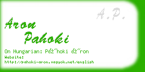 aron pahoki business card